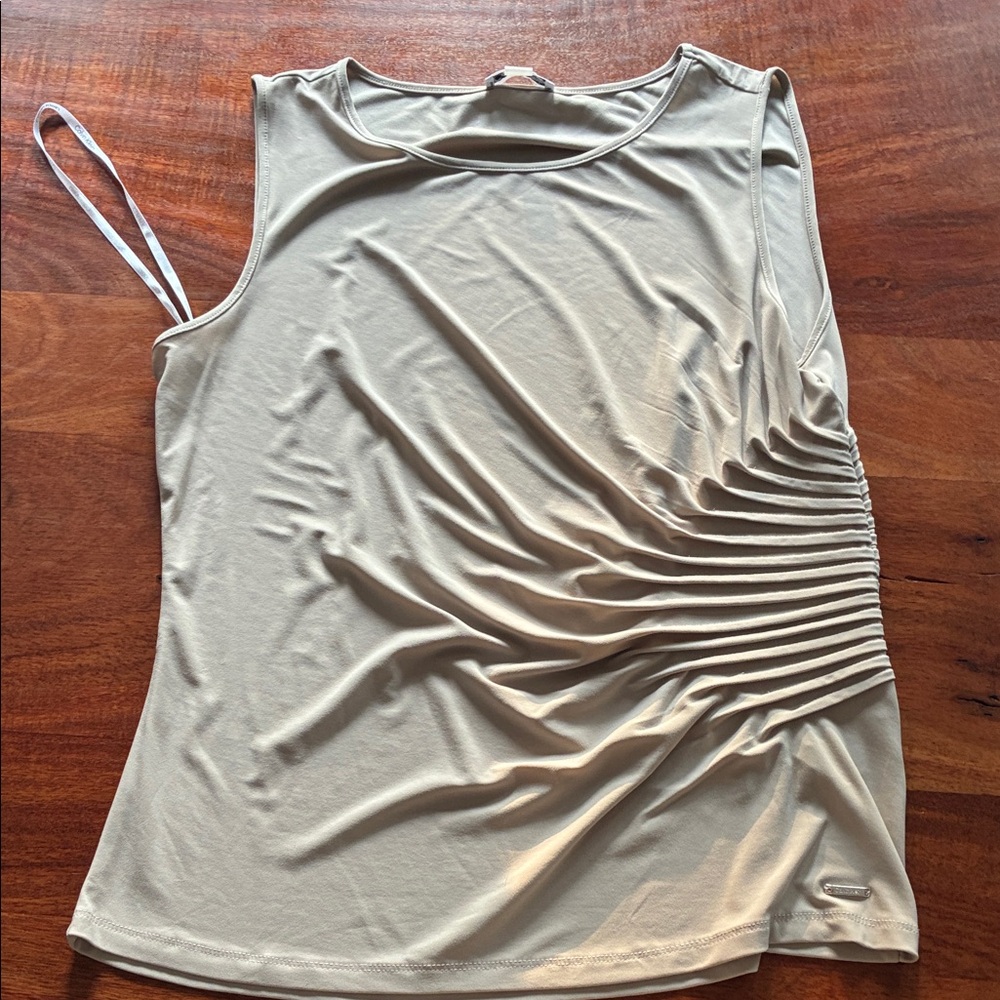 2 for $15 Calvin Klein Cream Ruched Tank Top
